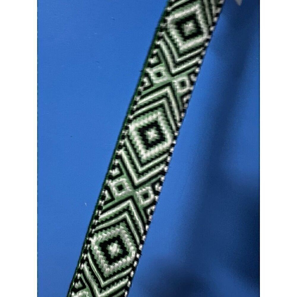 Free People Women Handmade Woven Cotton & Leather Belt With Geometric Pattern, - Picture 4 of 6